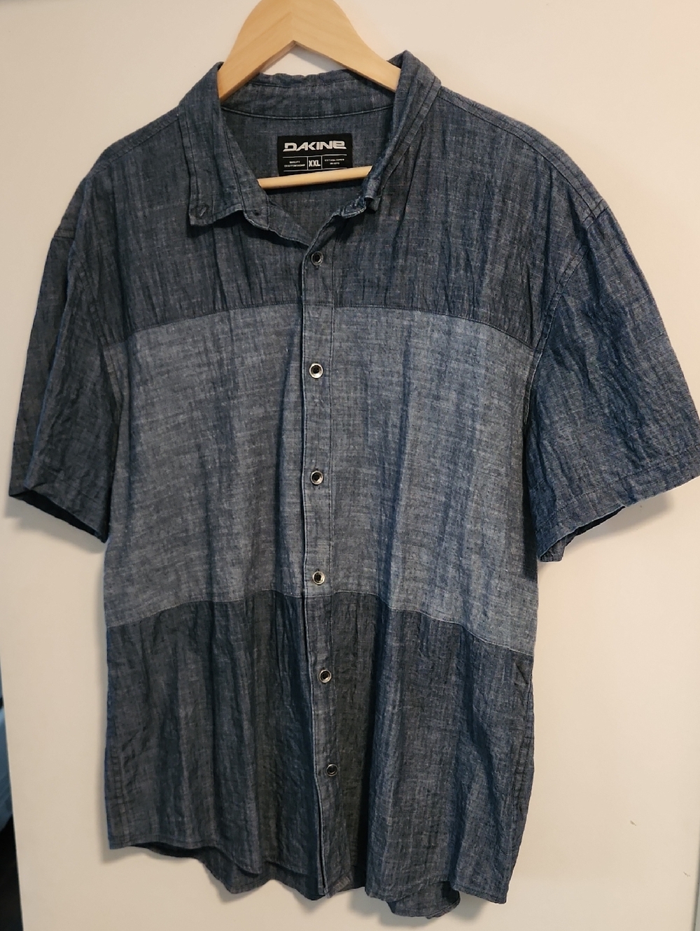 DaKine Two-tone Indigo Short Sleeve Botton Down Shirt XXL